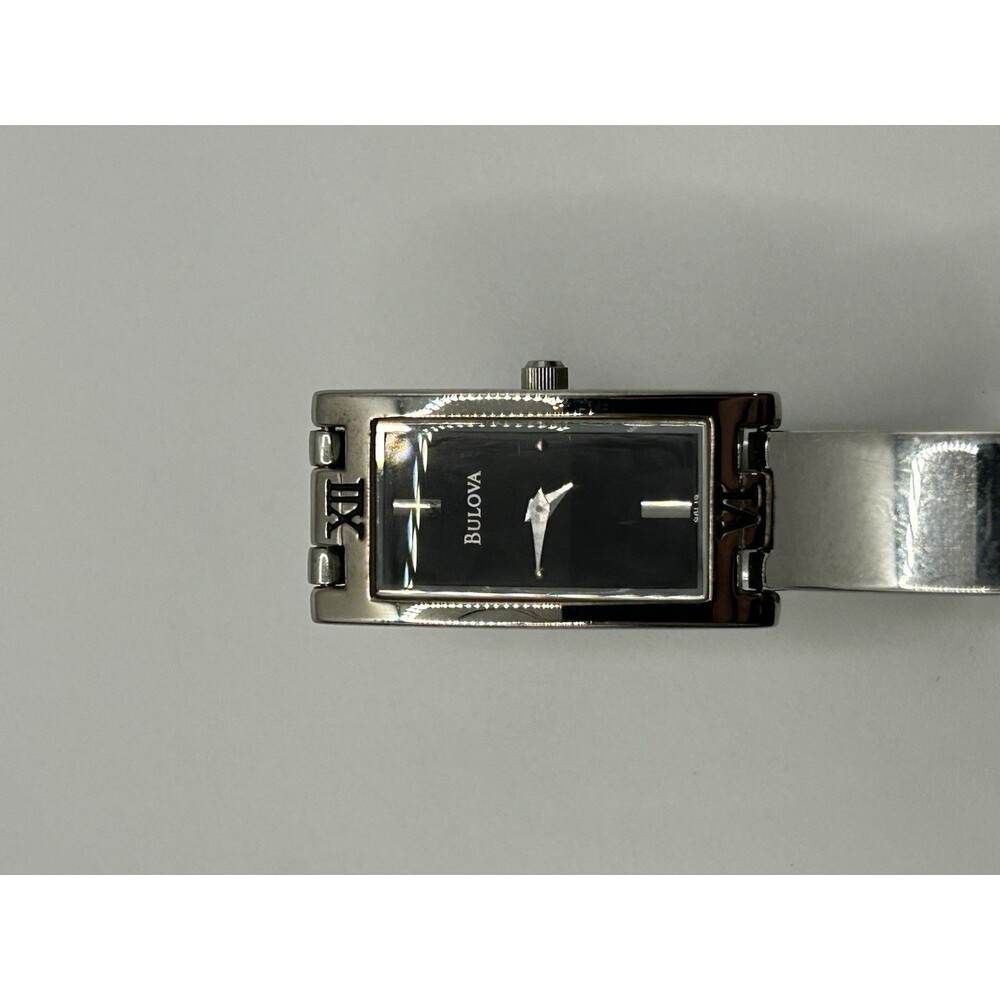 Bulova Women’s Rectangular Bangle Watch Black Dia… - image 2